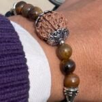AadiRudra Rudraksha + Tiger Real Stone + Karungali Beads Bracelet